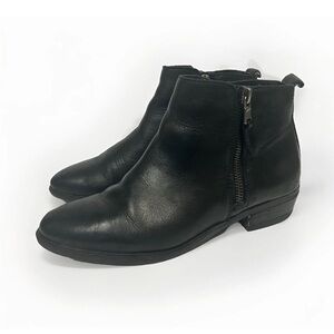 Lauren Ralph Lauren Ankle Booties Women 6.5 Black Leather Shira Zip Up Casual